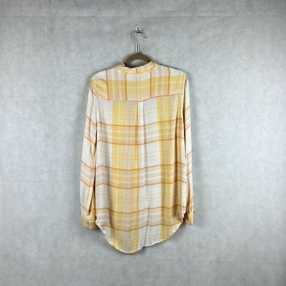 Topshop Yellow Plaid Front Pocket Button Up - Picture 2 of 10